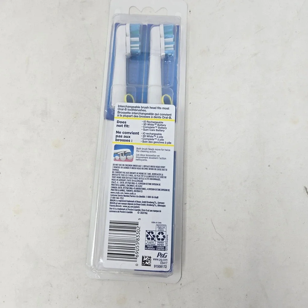 Oral-B Dual Clean Replacement Electric Toothbrush Heads 3 Count EB417-3